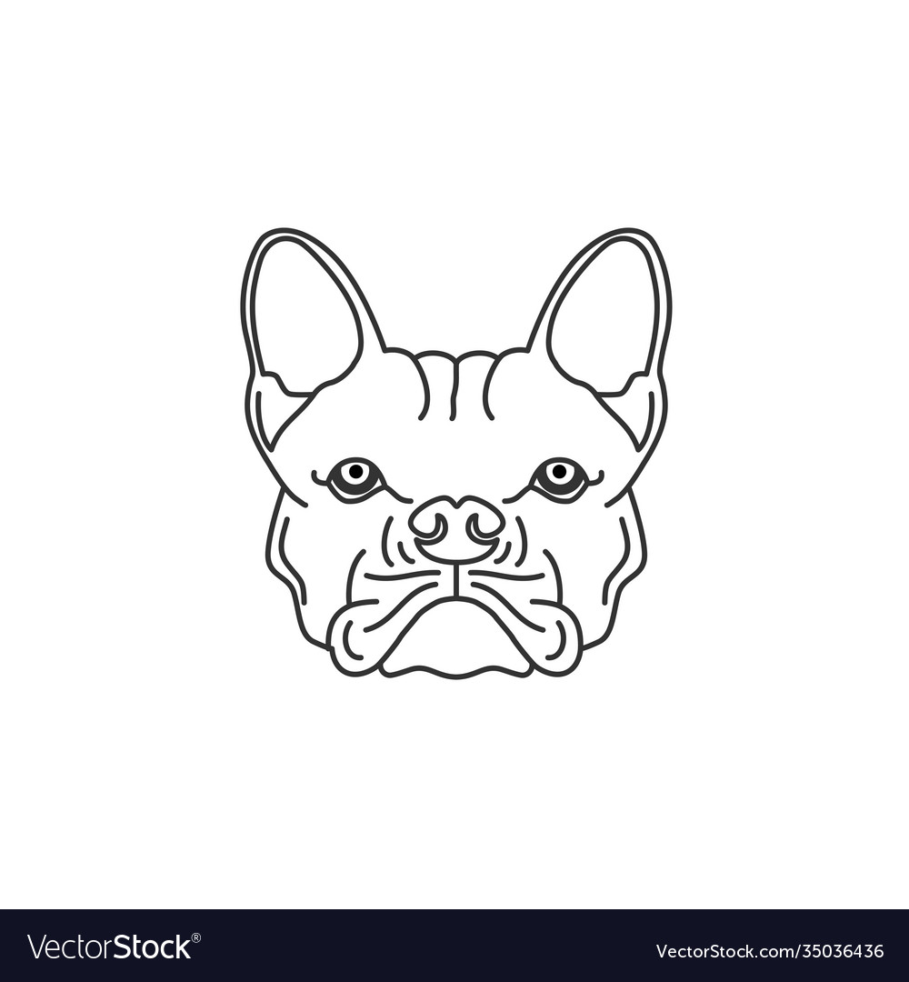 Bulldog sketch drawing coloring black white logo vector image