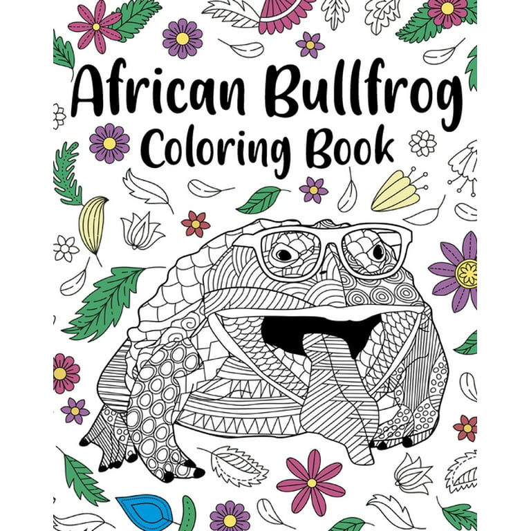 African bullfrog coloring book mandala coloring pages stress relief animal picture zentangle bullfrog paperback