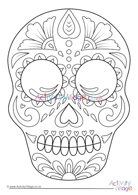 Day of the dead calavera louring page