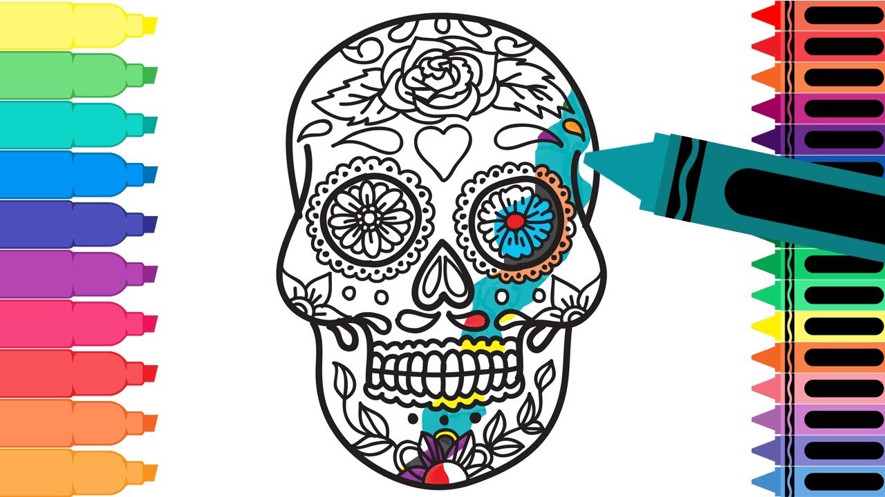 How to draw exico sugar skull