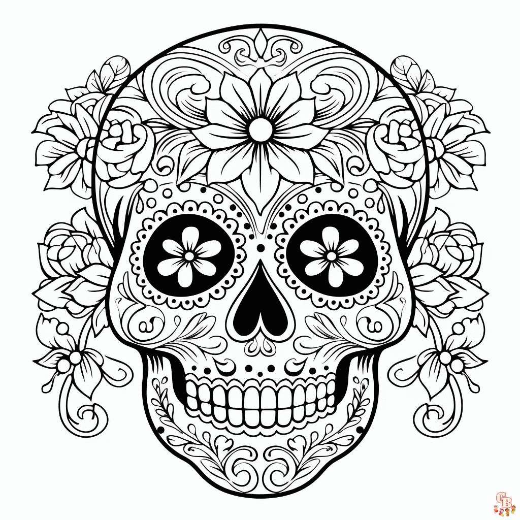 Printable calavera coloring pages free for kids and adults