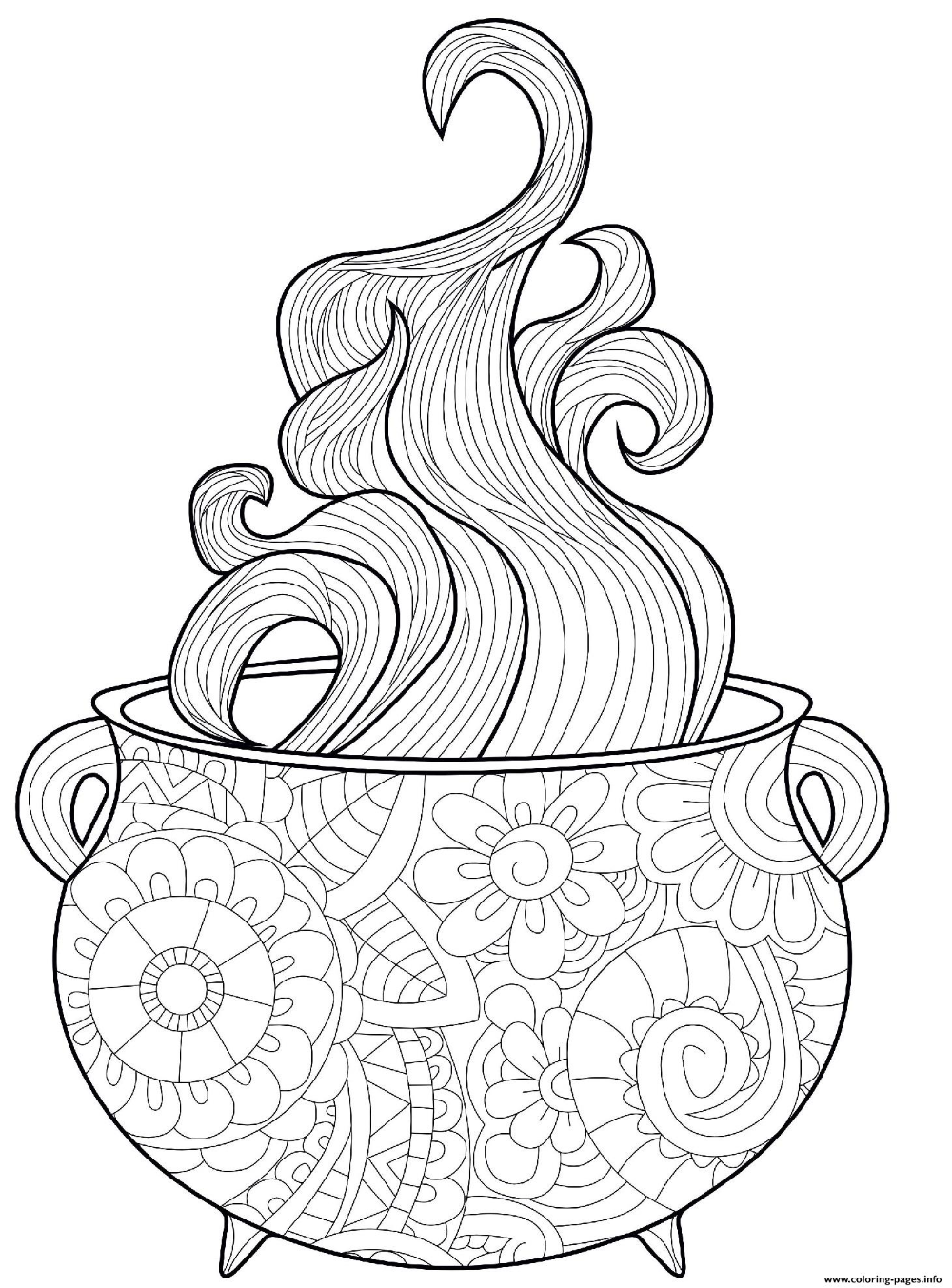 Print halloween cauldron vapor intricate coloring pages witch coloring pages coloring pages halloween coloring pages