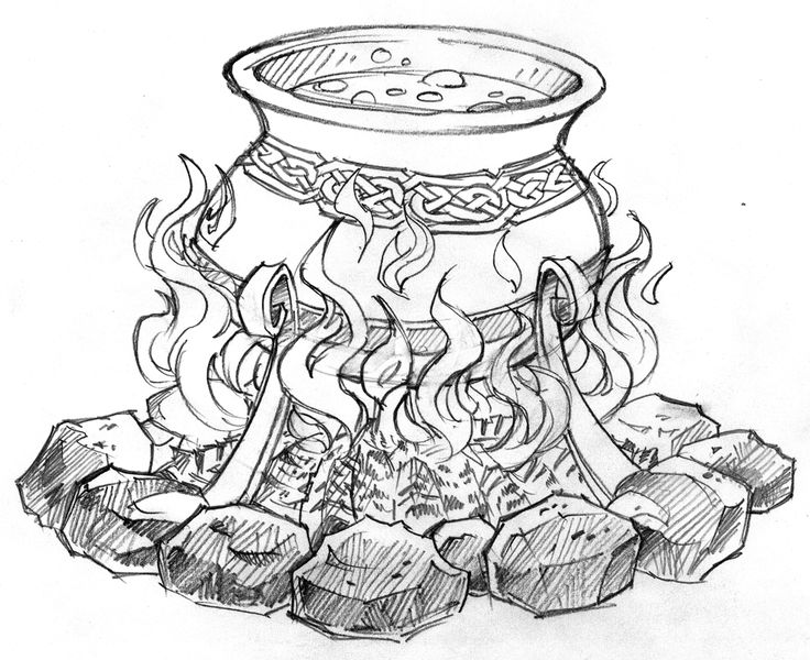 Cauldron drawing owls drawing witch coloring pages drawings