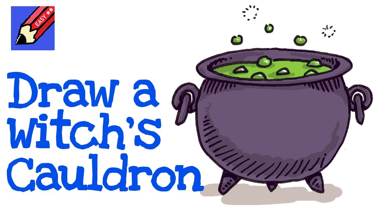 How to draw a witchs cauldron