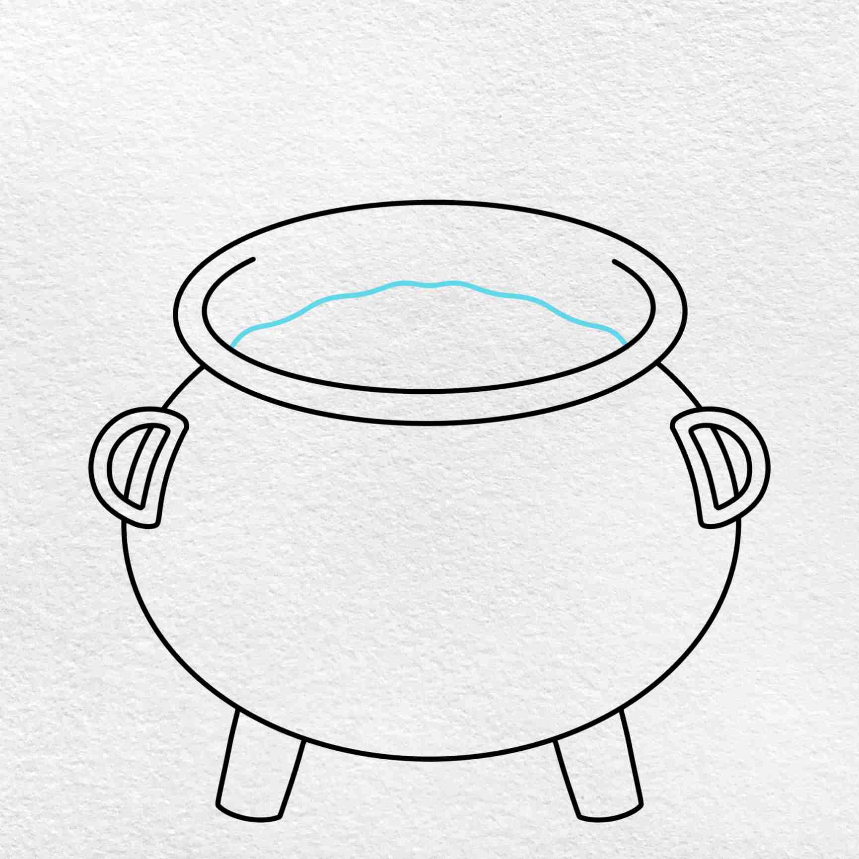 Halloween cauldron drawing