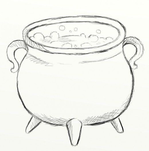 How to draw a cauldron feltmagnet witch drawing halloween drawings easy drawings