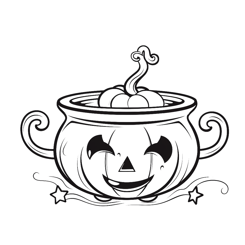 Cauldron halloween themed coloring page by coloringcorner on
