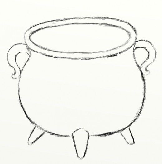 How to draw a cauldron feltmagnet halloween drawings halloween art witch drawing