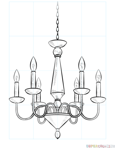 How to draw a chandelier step by step drawing tutorials for kids and beginners simple chandelier chandelier art drawing tutorial