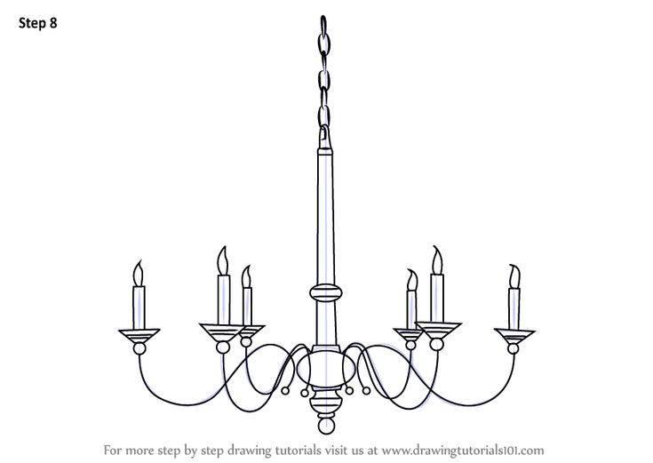 Learn how to draw a chandelier furniture step by step drawing tutorials drawing tutorial chandelier learn to draw