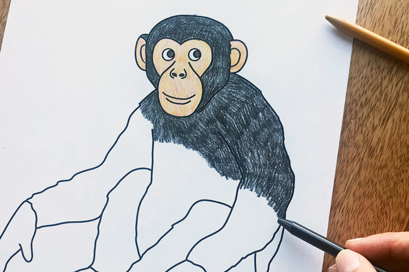 Chimpanzee free printable templates coloring pages