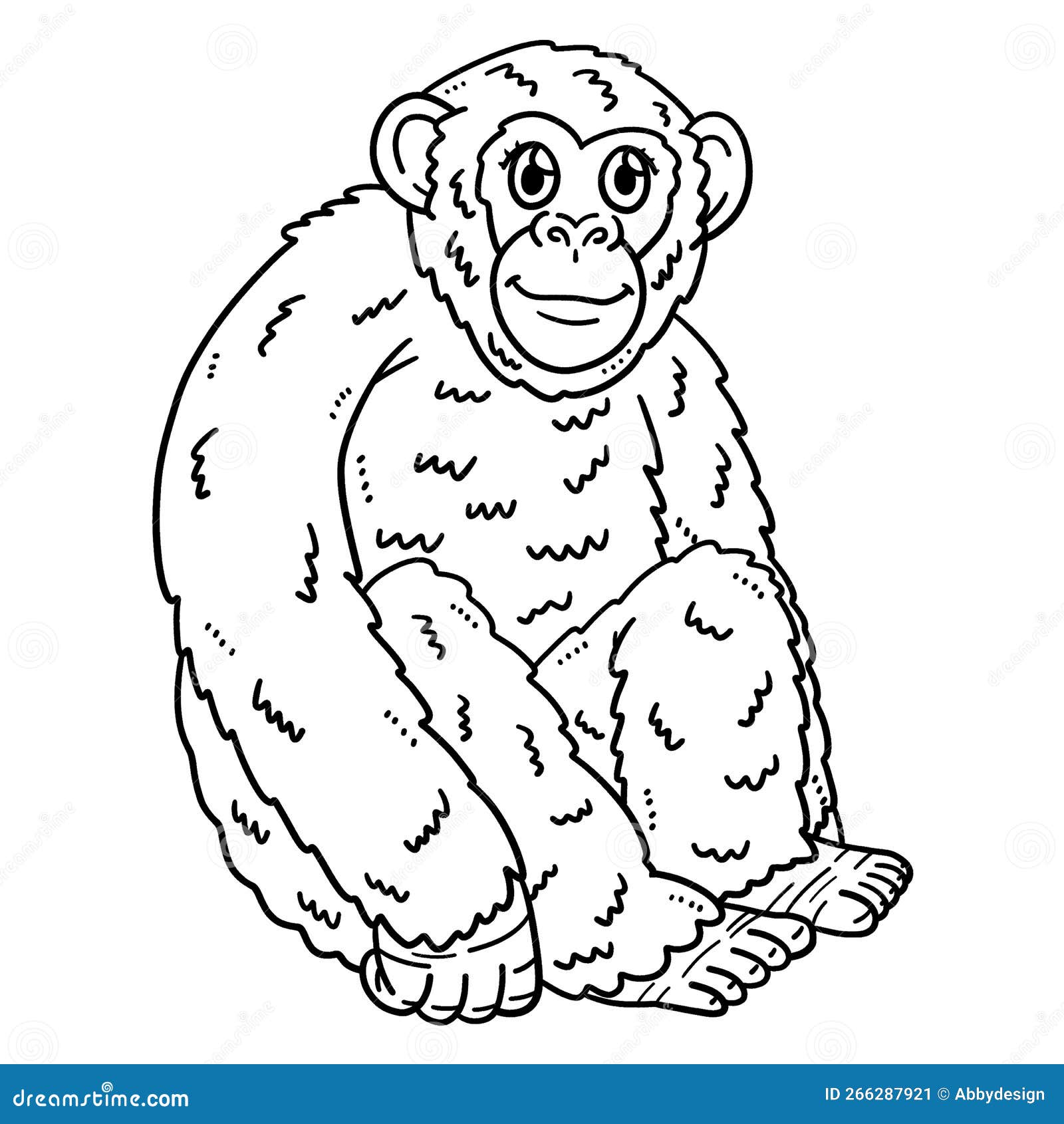 Mother chimpanzee isolated coloring page for kids stock vector
