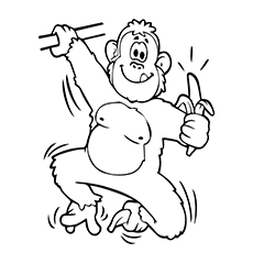 Free printable lovely chimpanzee coloring pages online