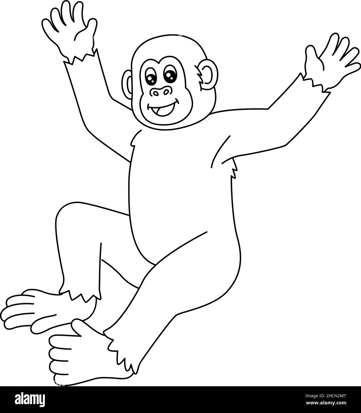 Chimpanzee coloring page isolated for kids stock vector image art