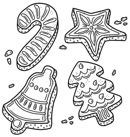 Christmas cookies coloring page free printable coloring pages