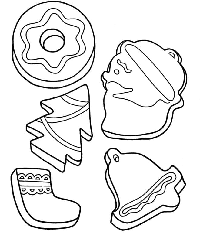 Christmas cookies free coloring page