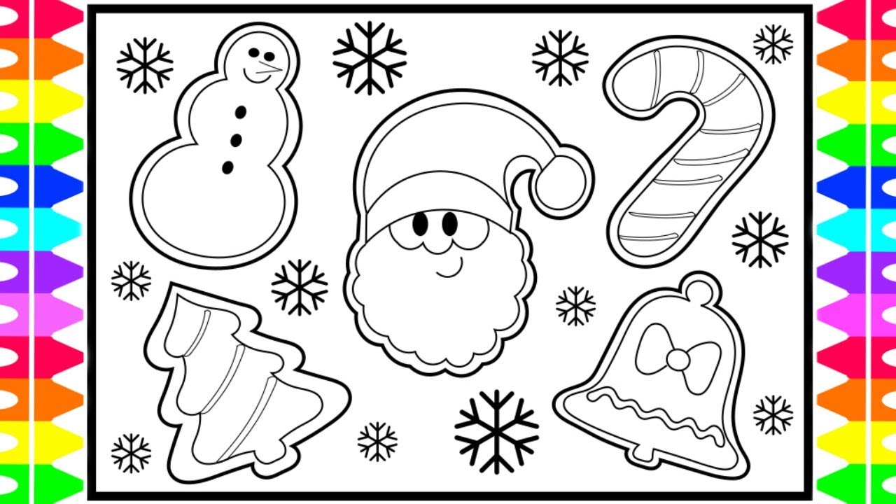 How to draw christas cookies step by step for kids santas face snowan fun coloring pages kids