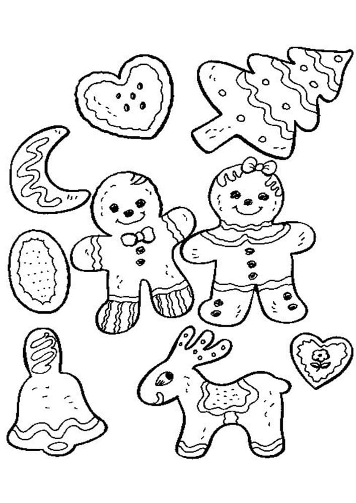 Free easy to print cookie coloring pages