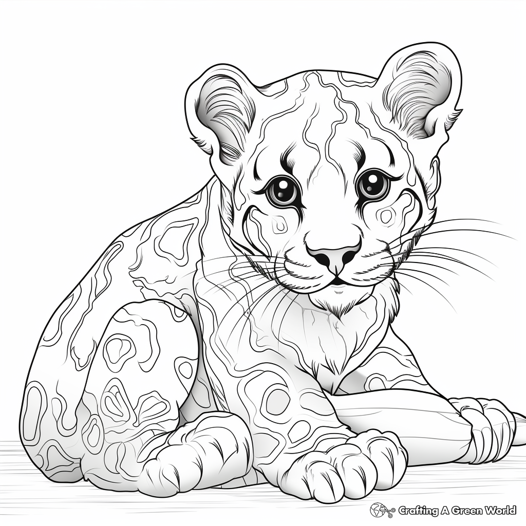 Clouded leopard coloring pages