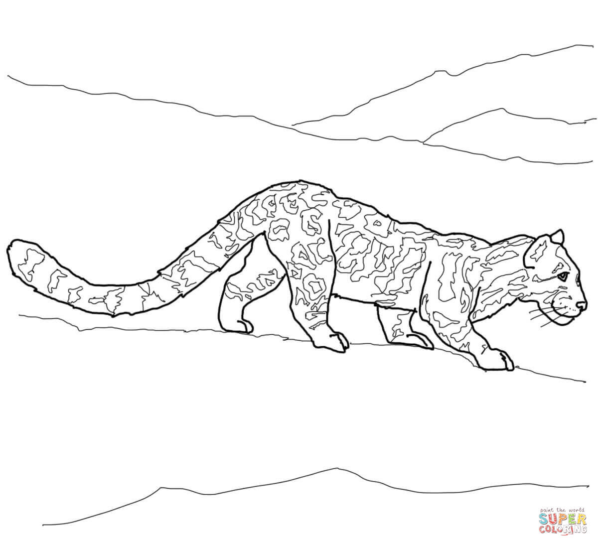Clouded leopard coloring page free printable coloring pages