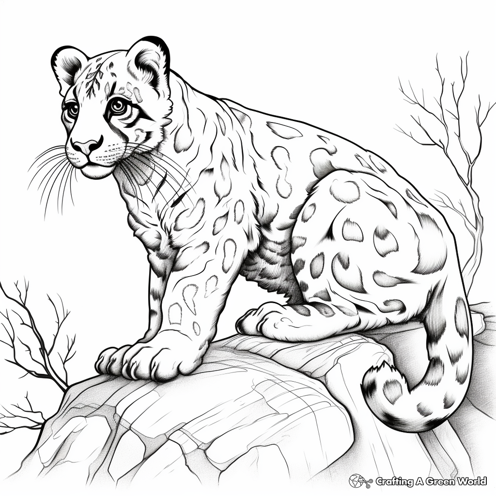 Clouded leopard coloring pages