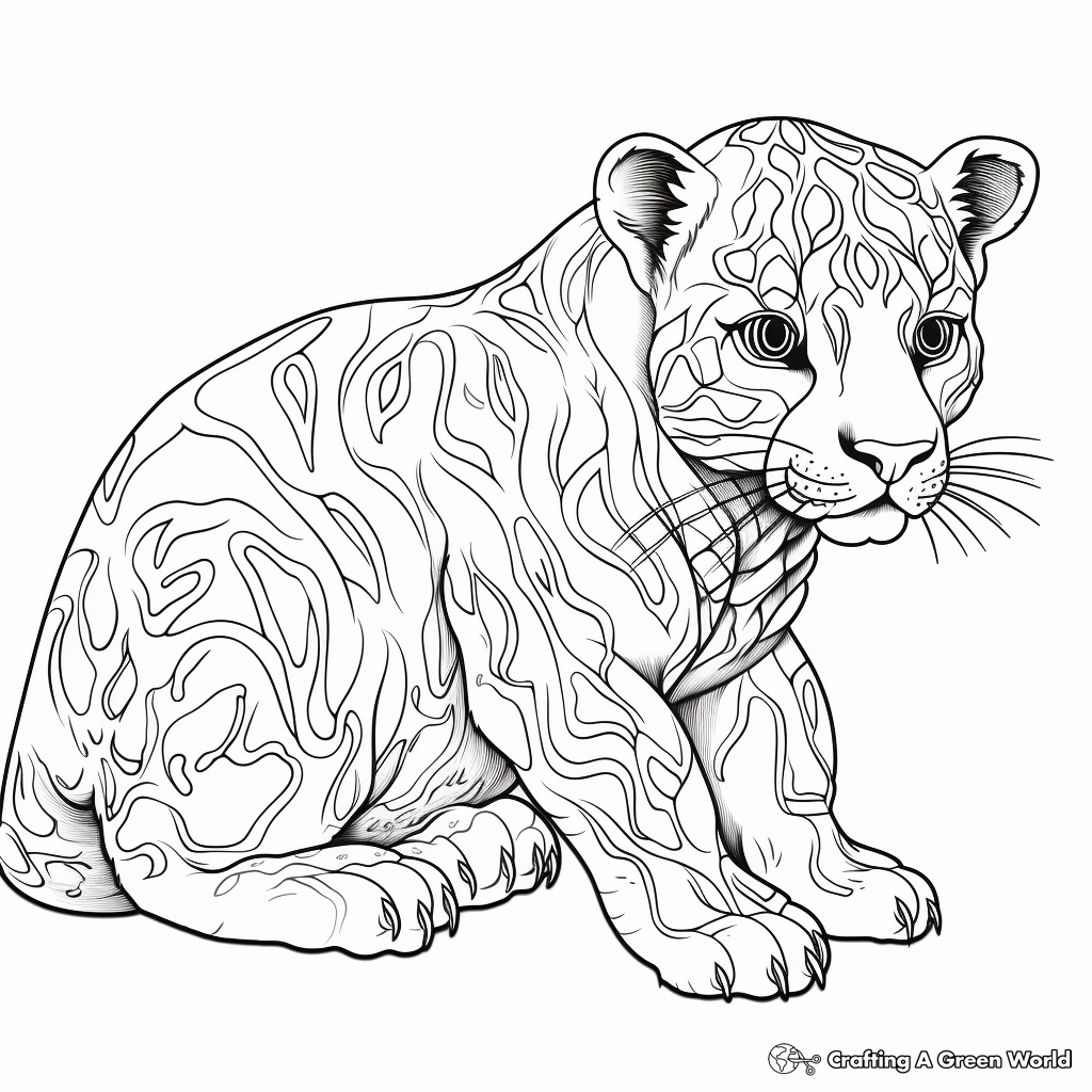 Clouded leopard coloring pages