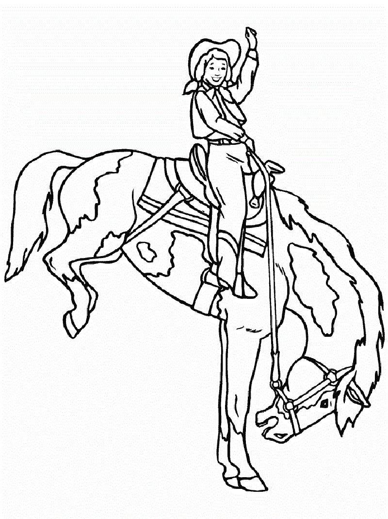 Cowgirl coloring pages for all cartoon lovers educative printable pãginas para colorir cavalo desenho bucking bulls