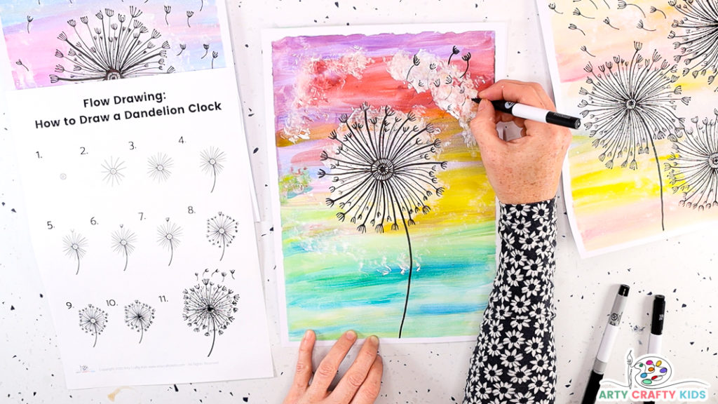 How to draw a dandelion create a dandelion painting