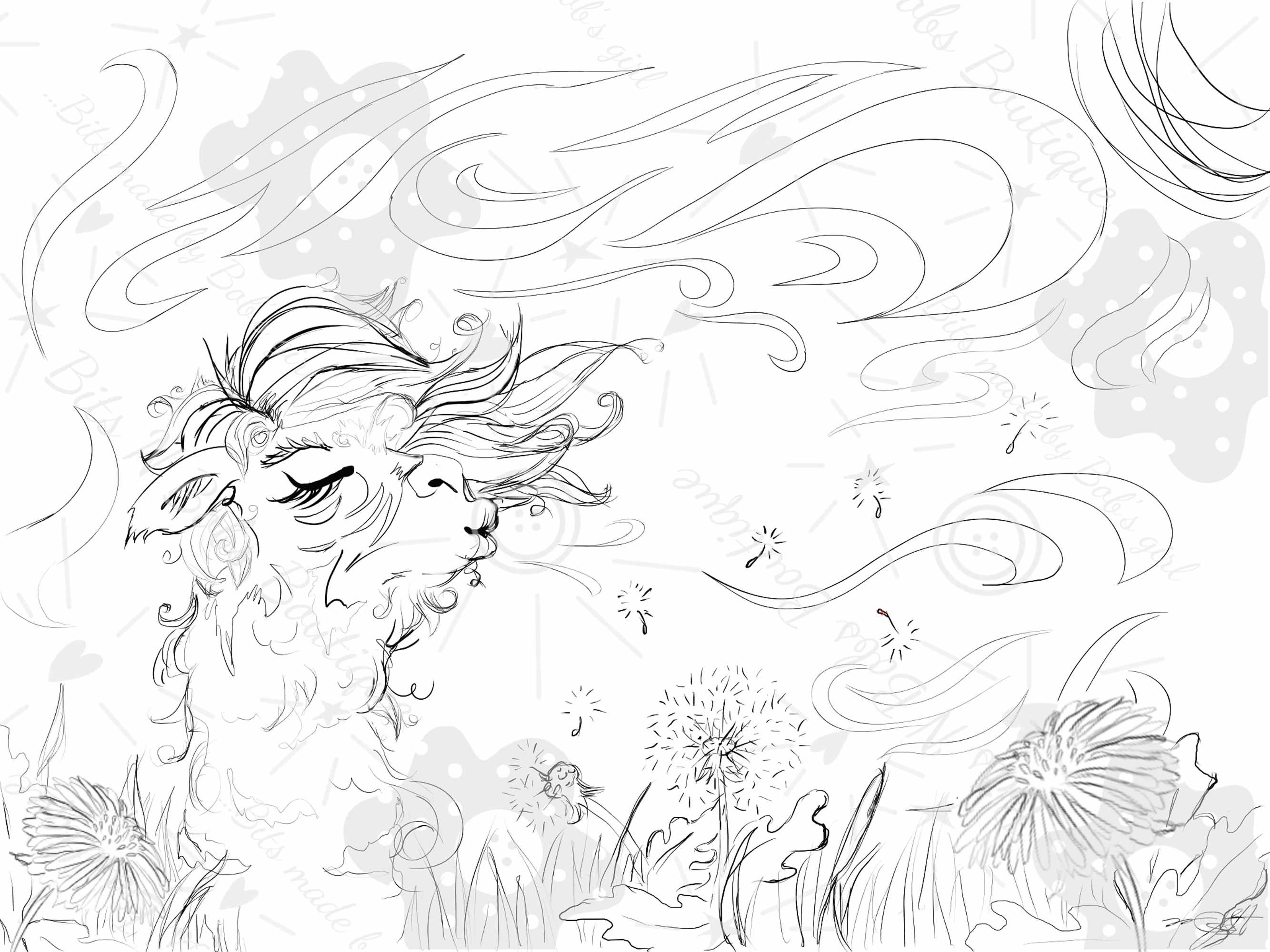 Buy alpacas dandelion breeze coloring page llama art coloring pages for adults coloring pages for kids digital download only online in india