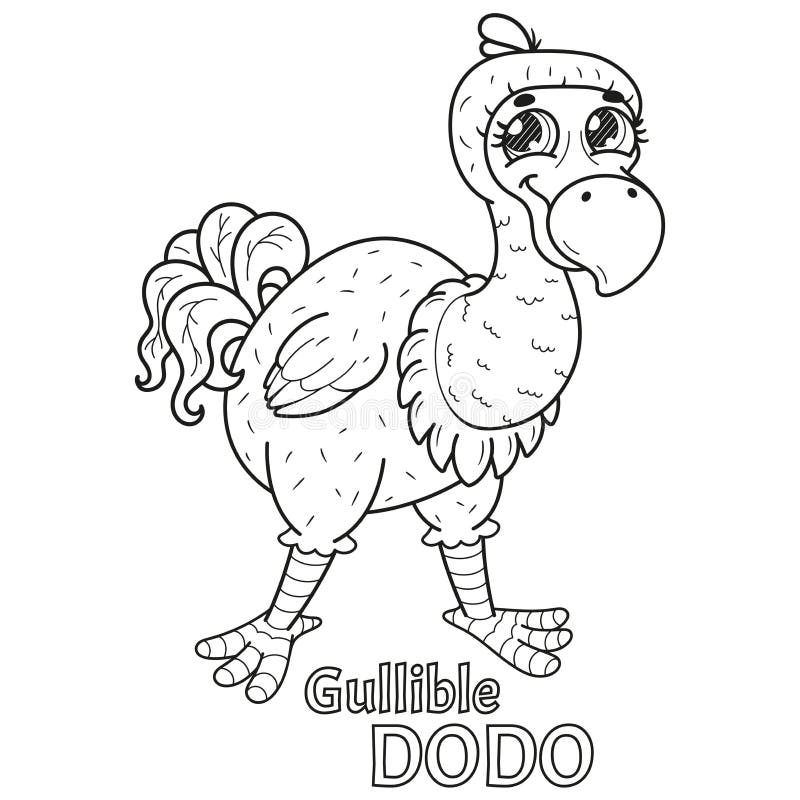 Children s simple coloring book with a dodo bird stock illustration