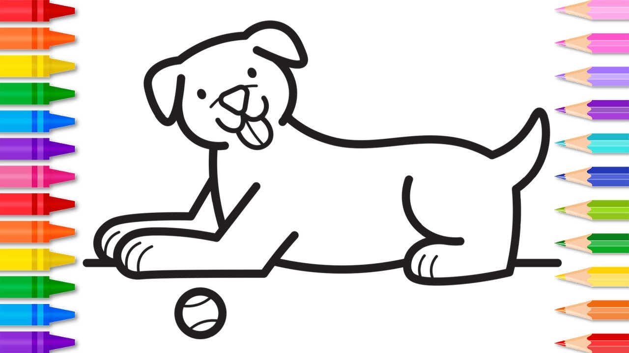 How to draw a dog easy step by step for kids ðdog drawing and coloring page for kids