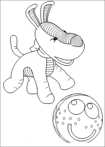 The dog is playing with ball coloring page free printable coloring pages