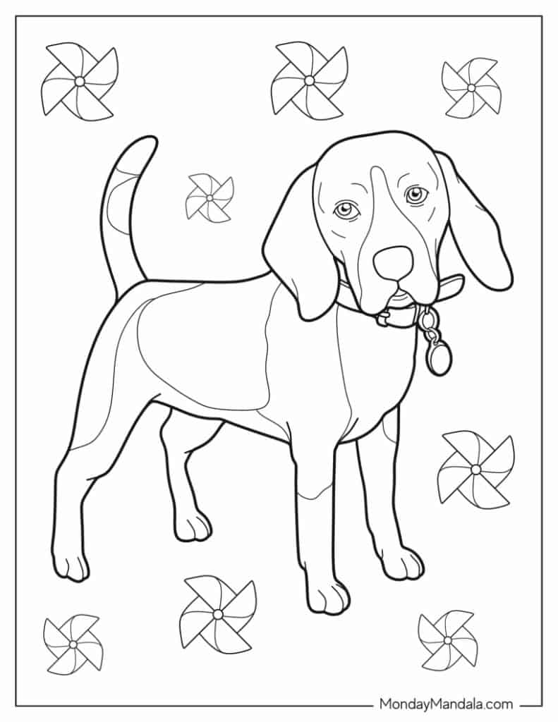 Dog coloring pages free pdf printables