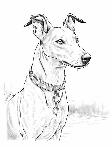 Premium ai image collie dog collar scene coloring pages for kids cartoon style