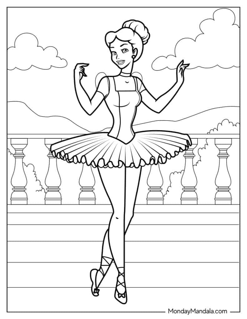 Ballerina coloring pages free pdf printables