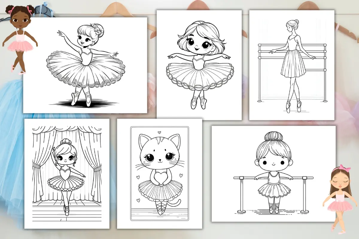 Free cute ballerina coloring pages
