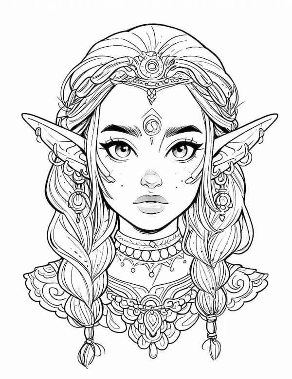 Stunning elf loring pages for kids and adults