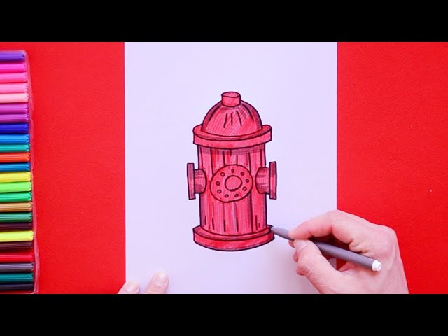 How to draw a fire hydrant