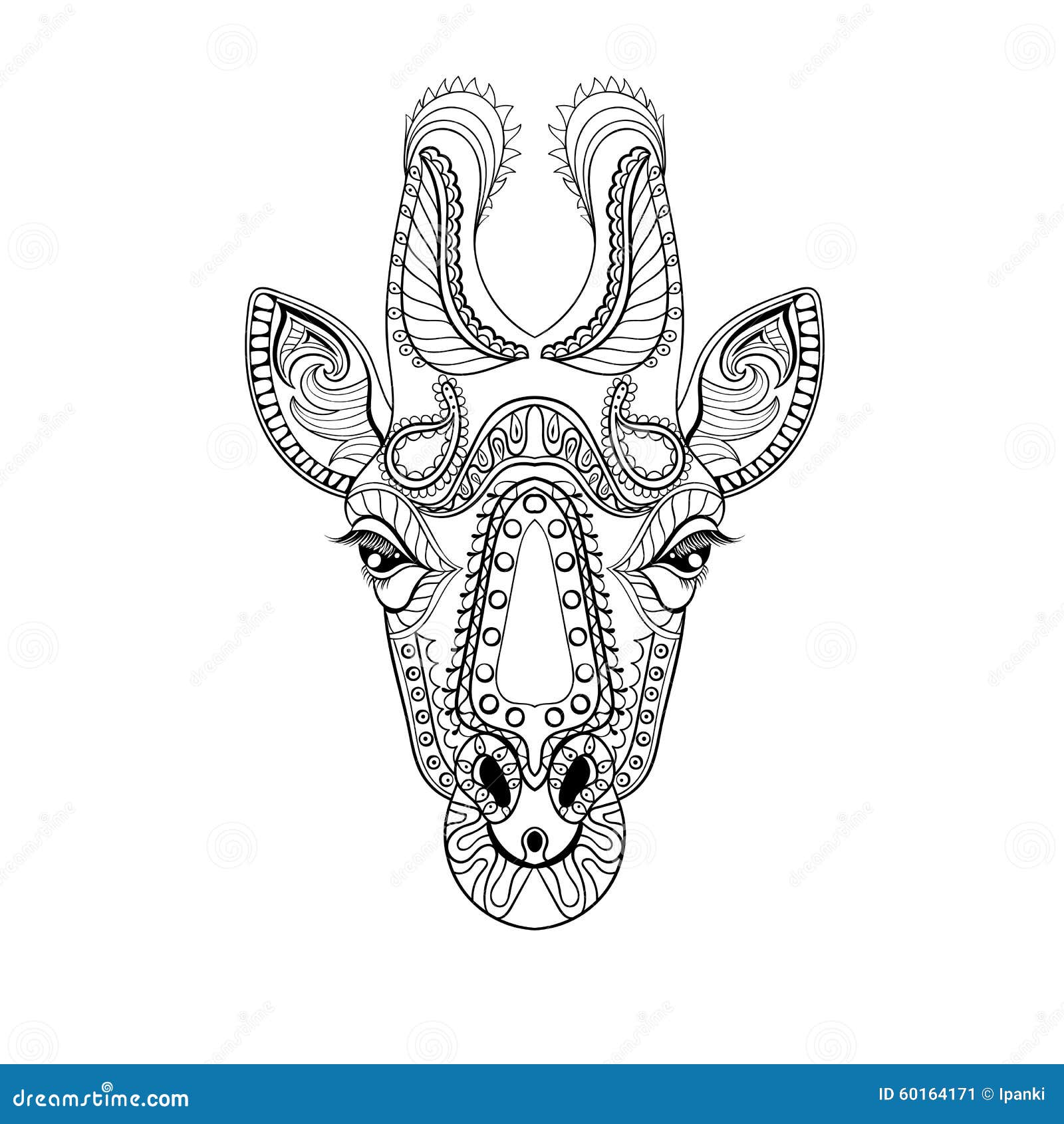 Giraffe coloring page adult stock illustrations â giraffe coloring page adult stock illustrations vectors clipart
