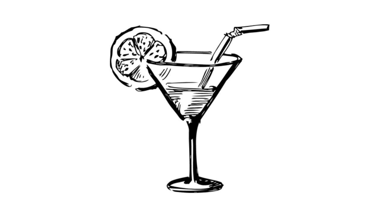 How to draw a lemonade glass