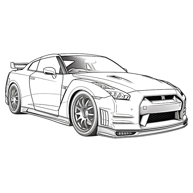 Premium photo coloring page vector line art for book and drawing black outlines on white background
