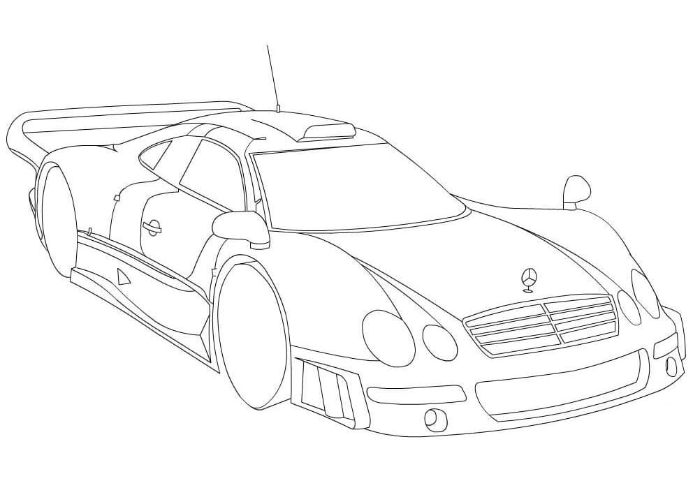 Mercedes benz clk gtr race car coloring page
