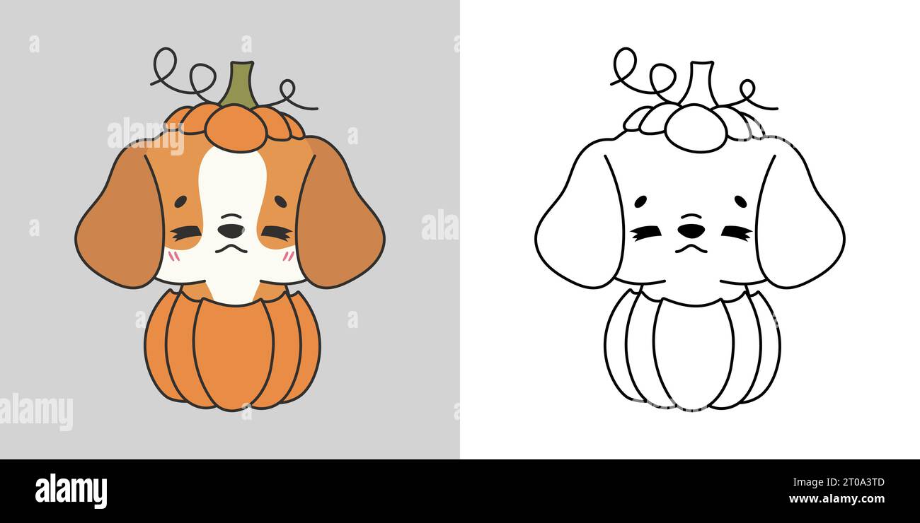 Cartoon halloween beagle dog clipart for coloring page and illustration happy art halloween puppy stock vector image art