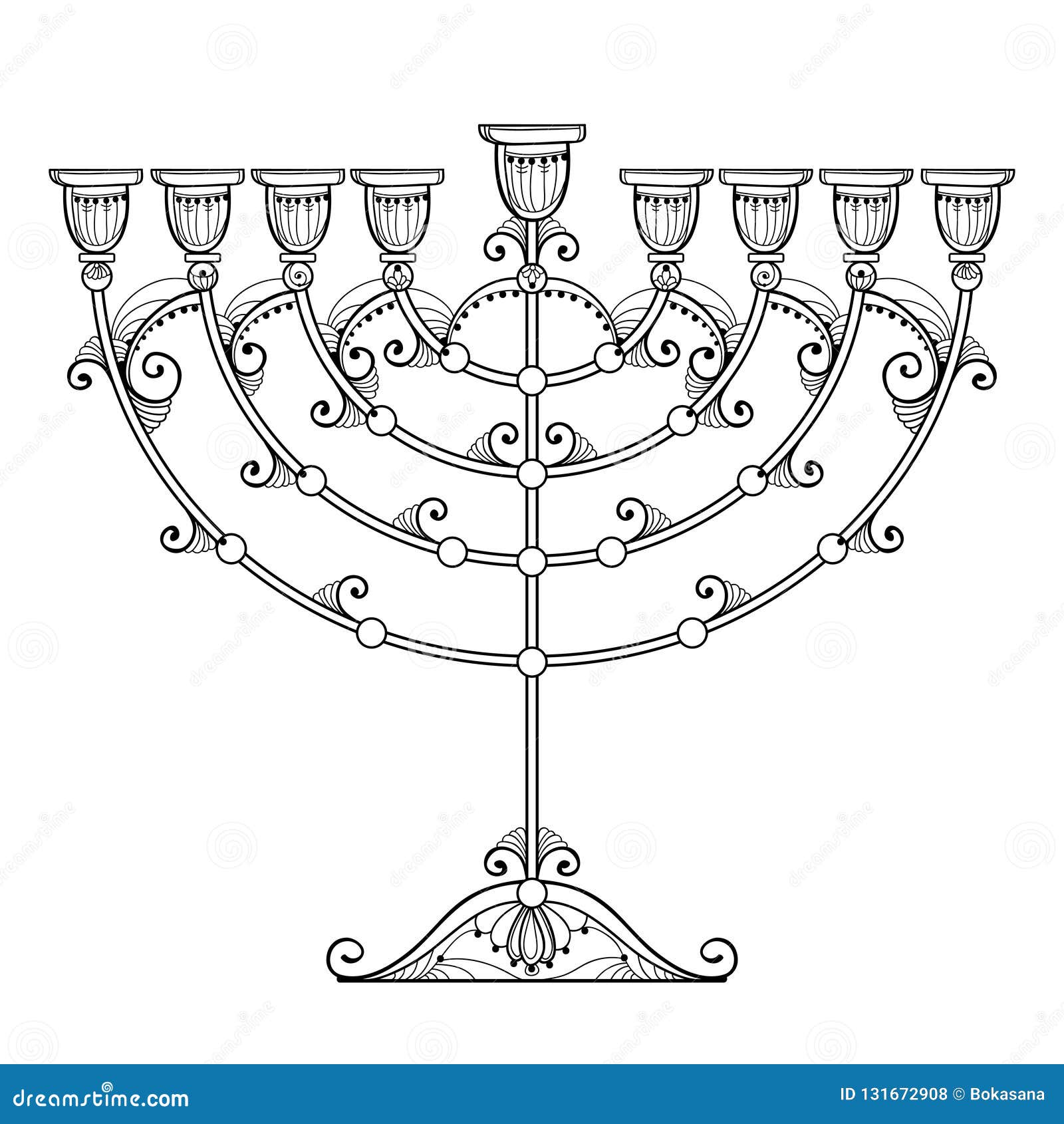 Menorah coloring stock illustrations â menorah coloring stock illustrations vectors clipart