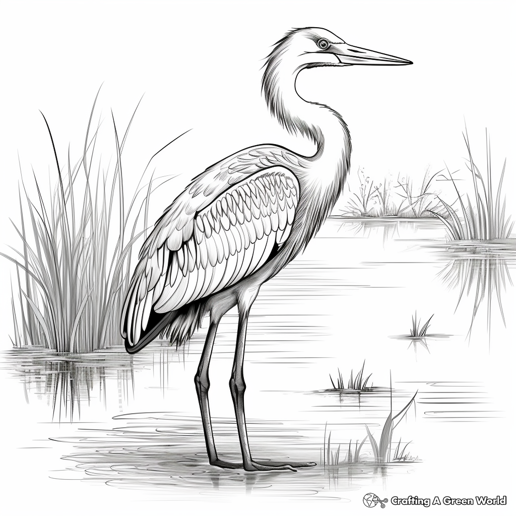 Blue heron coloring pages