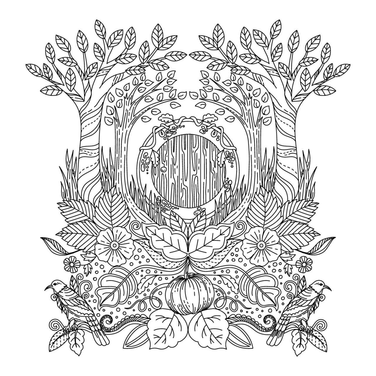 Hobbit door coloring book page
