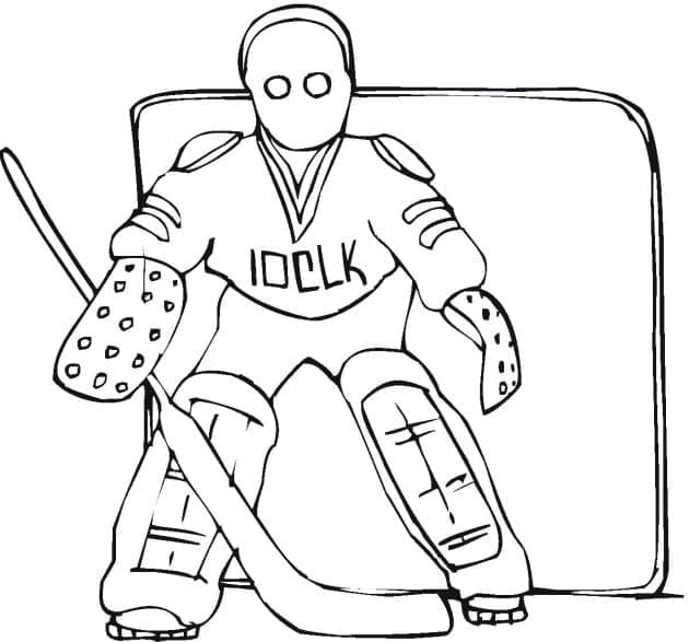 Hockey goalie coloring page
