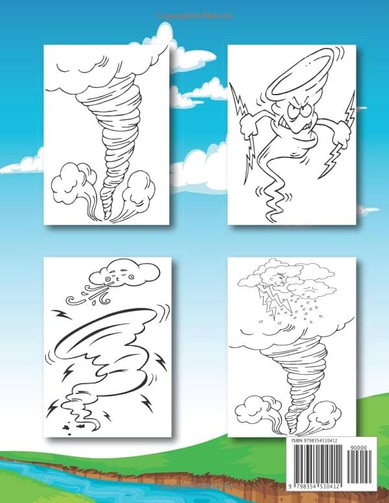 Tornado coloring book fun and easy coloring pages for kidsnatural disasterstsunamihurricanetornadovolcanoearthquakesstorm and more omar sabri books