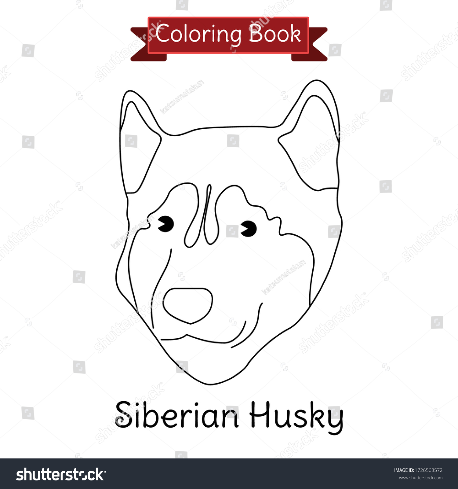 Coloring book kid chibi siberian husky stock vector royalty free