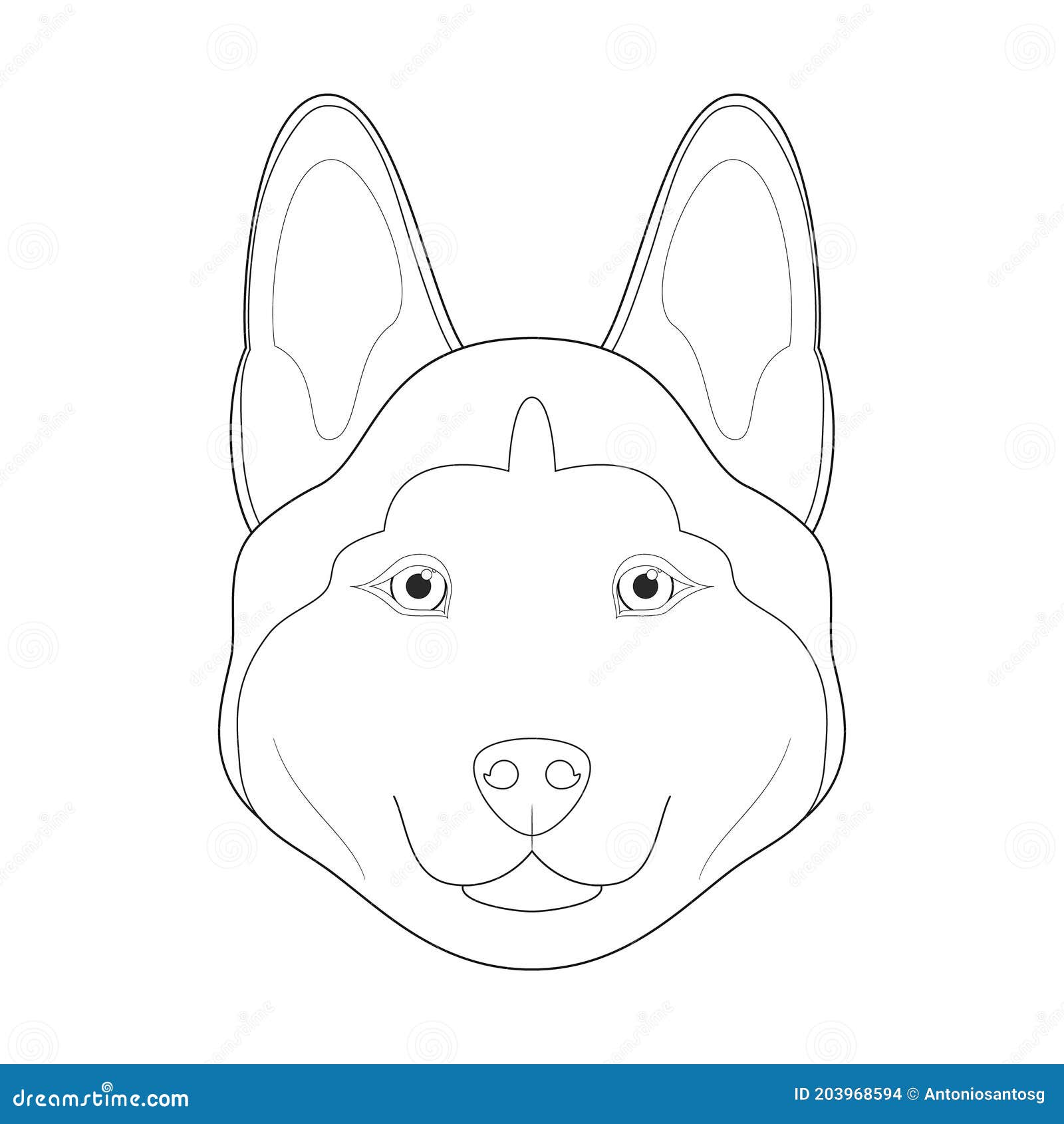 Husky dog easy coloring cartoon vector illustration isolated on white background stock vector